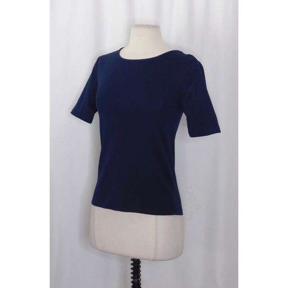 NWT!! J. CREW Perfect Fit T-Shirt Knit Top Solid Navy Blue Short Sleeve X-Small - Picture 5 of 12